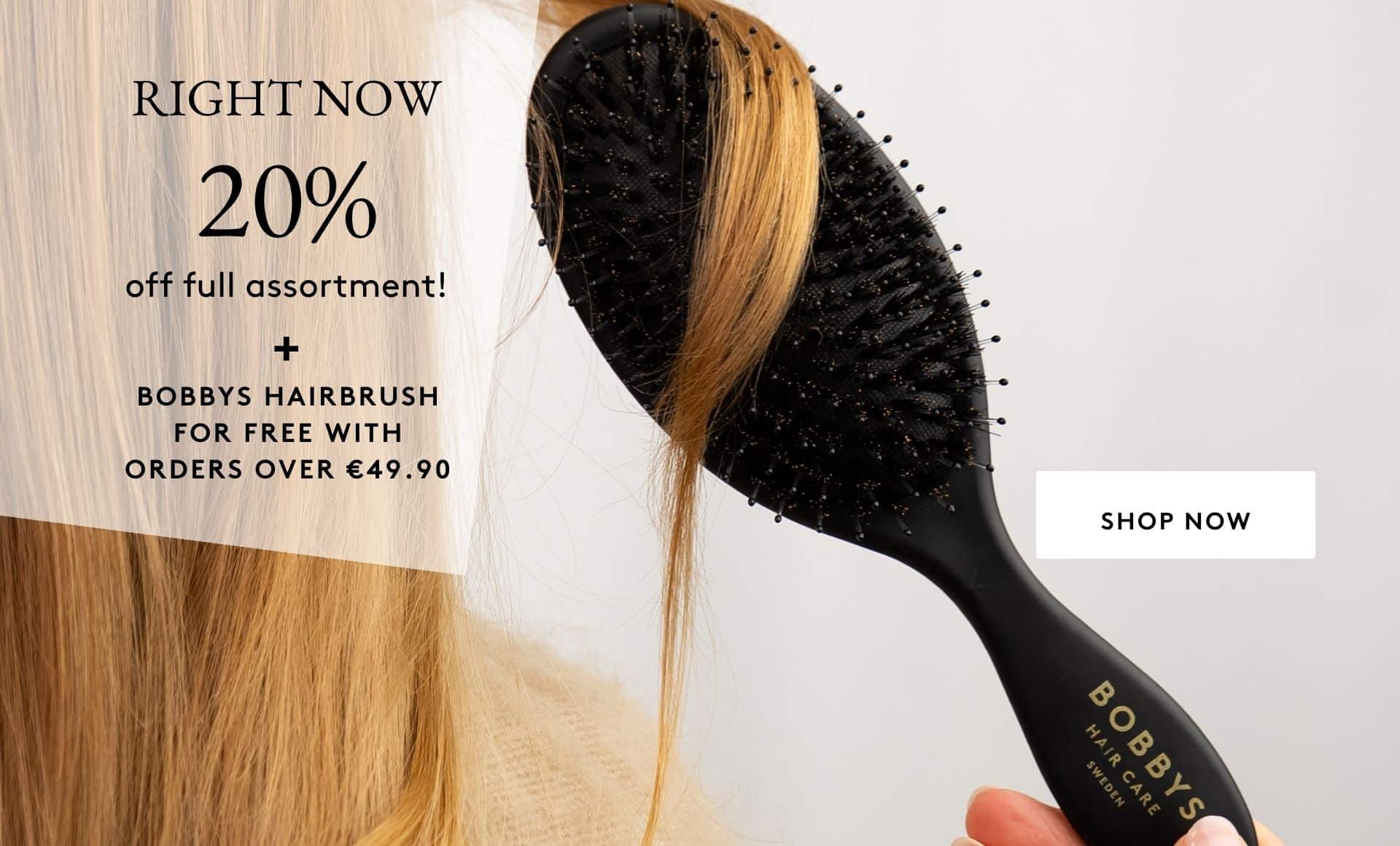 20% sitewide + hairbrush